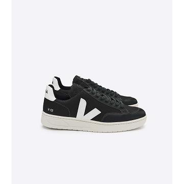 Women's Veja V-12 B-MESH Sneakers Black/White | SG 669ZUT